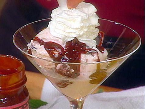 Black Cherry Ice Cream with Chocolate Sauce