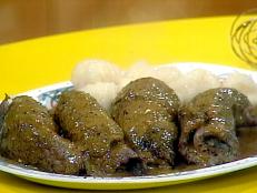 My friend Anna Maria was born in Germany and makes a simple and simply delicious rouladen. I told her I wanted to make it into a 30 minute meal. She said, "Good luck!" By using thin-cut sirloin, rather than slow-cooking meats, I think this recipe comes close. There is no substitute for Anna Maria's, but if you don't know her, try this out: