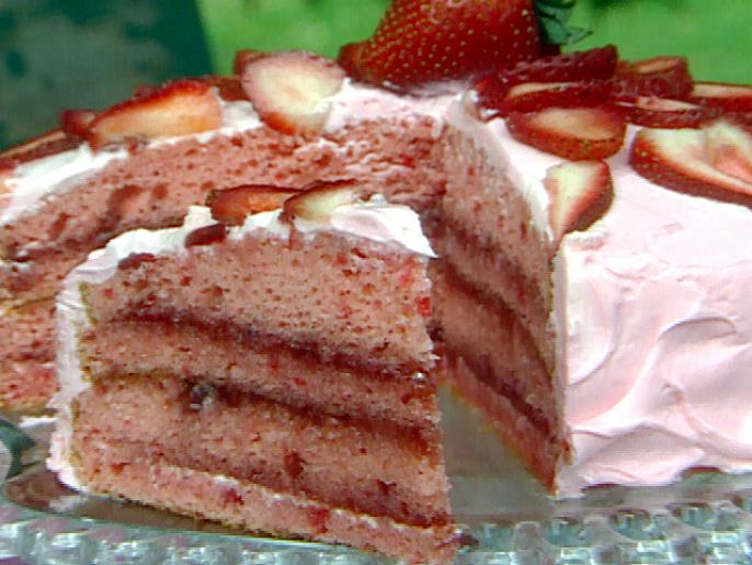 Strawberry Creme Cake Recipe Sandra Lee Food Network
