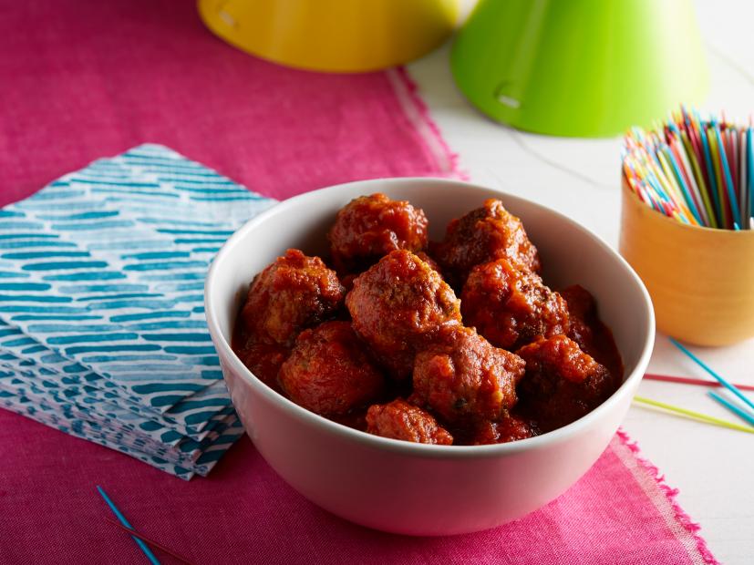 Giada DeLaurentii's Mini Turkey Meatballs for Easy Birthday Party Bites as seen on Food Network's Everyday Italian