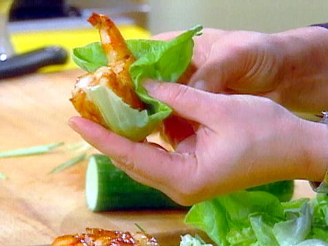 Barbecued Shrimp in Lettuce Wraps