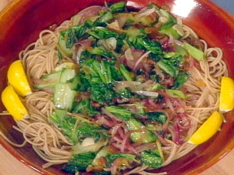 Whole Wheat Spaghetti with Greens, Lemon, and Ginger