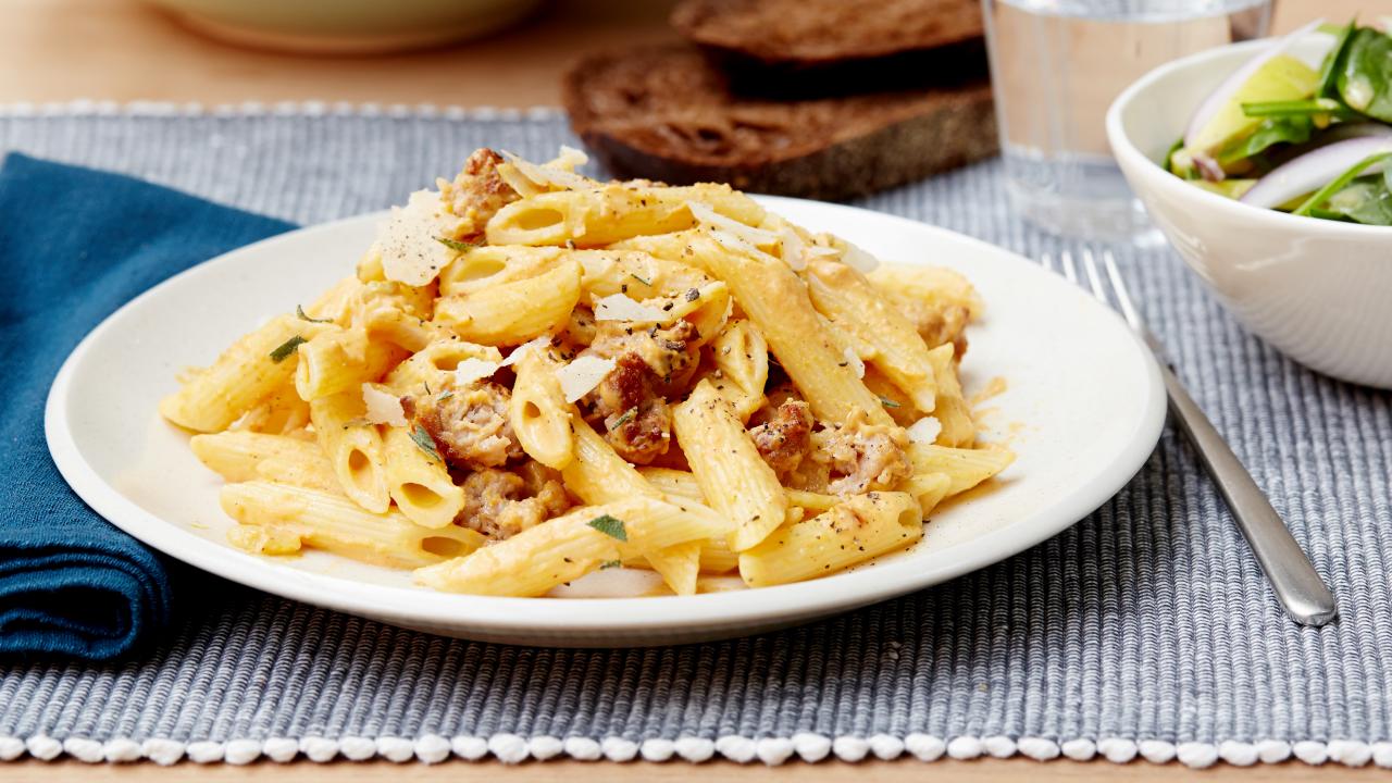 Pasta with Pumpkin and Sausage
