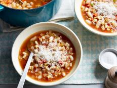 For a bowl of hearty comfort, make Rachael Ray's Pasta and Beans: Pasta e Fagioli, a take on her grandfather's classic soup, from 30 Minute Meals on Food Network.