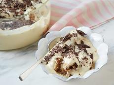Tiramisu is Italian for "pick-me-up." It's made with ladyfingers dipped in espresso that are then layered with a whipped mascarpone mixture and topped with chocolate shavings. Giada's version will make enough for you, your sweetie and then some.