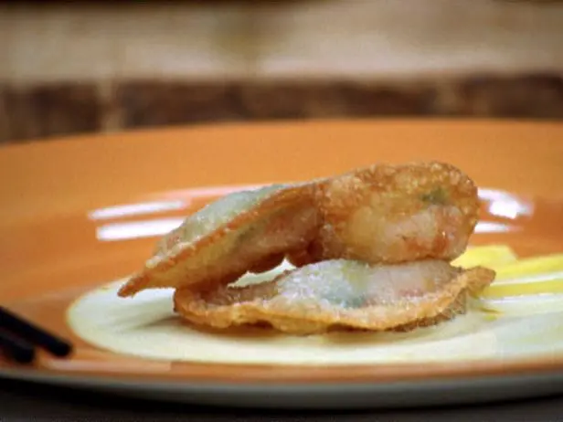 Shrimp Dumplings with Saffron-Coconut Milk Sauce Recipe | Food Network Kitchen | Food Network