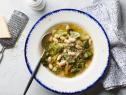 Giada De Laurentiis's Escarole and Bean Soup for Reshoots, as seen on Food Network.