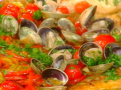 Orange Roughy with Sweet and Hot Peppers and Manila Clams