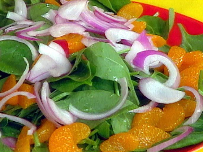 Baby Spinach Salad with Mandarin Orange and Red Onions Recipe Rachael