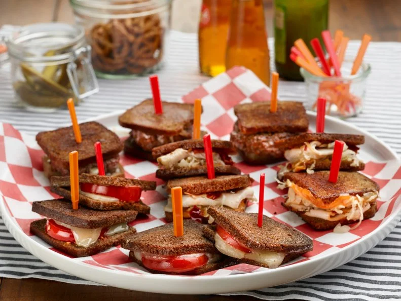 Chef Name: Rachael RayFull Recipe Name: Mini Sandwich Buffet: Mini Grilled Cheese and Tomato, Mini Rachael's and Mini Spicy Patty MeltsTalent Recipe: Rachael Rayâ  s Mini Sandwich Buffet: Mini Grilled Cheese and Tomato, Mini Rachael's and Mini Spicy Patty Melts, as seen on 30 Minute MealsFNK Recipe: Project: Foodnetwork.com, Back to School/Sandwich Central/Dinner and a Movie/SidesShow Name: 30 Minute MealsFood Network / Cooking Channel: Food Network
