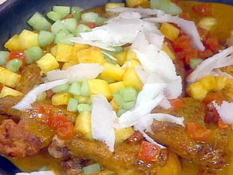 Poulet a la Creole (Curried Chicken with Pineapple, Cucumber, and Coconut)