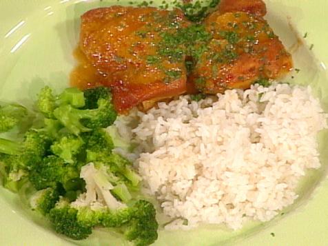 Dijon-Baked Chicken with Rice and Broccoli
