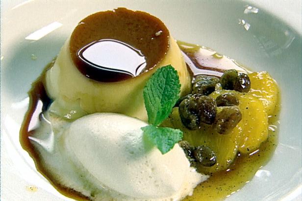 Caramelized Pineapple and Creme Caramel with Banana Ice Cream image