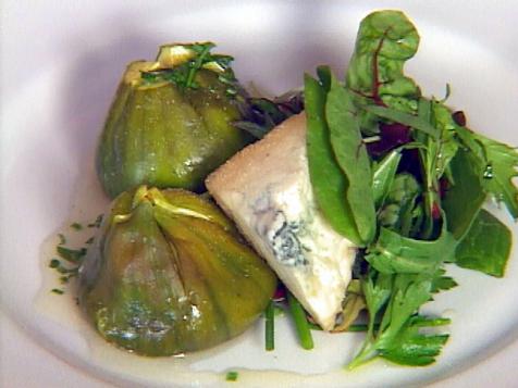 Roasted Figs with Baby Greens and Honey Vinaigrette