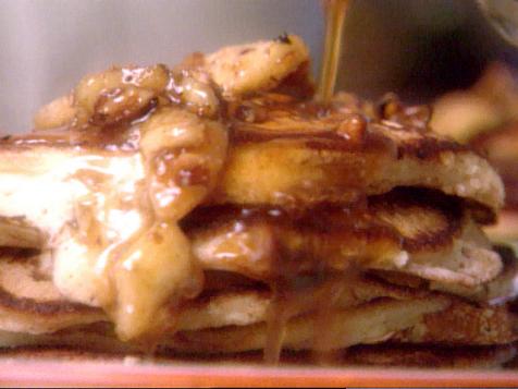 Ricotta Pancakes with Banana-Pecan Syrup