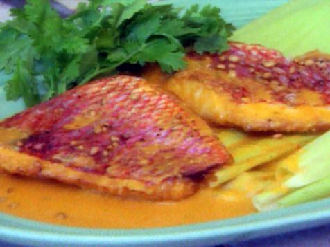 Pan-fried Red Snapper Fillet with Corn Cream Creole Sauce