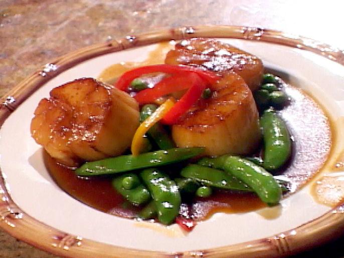 Wok Seared Scallops In Teriyaki Tabasco Butter Sauce Recipe Food Network