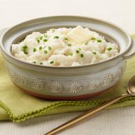 Food Network Kitchen's "Mock" Garlic Mashed Potatoes for the Low Carb Comfort Foods episode of Low Carb and Lovi' It, as seen on Food Network.