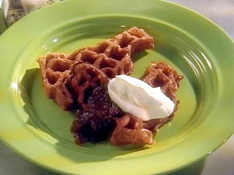 Oatmeal Waffles with Allspiced Apple Butter