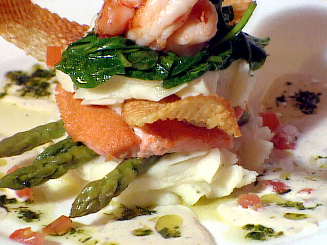 Idaho Rainbow Trout and Prawn Napoleon With Lemon-Shallot Beurre Blanc ...