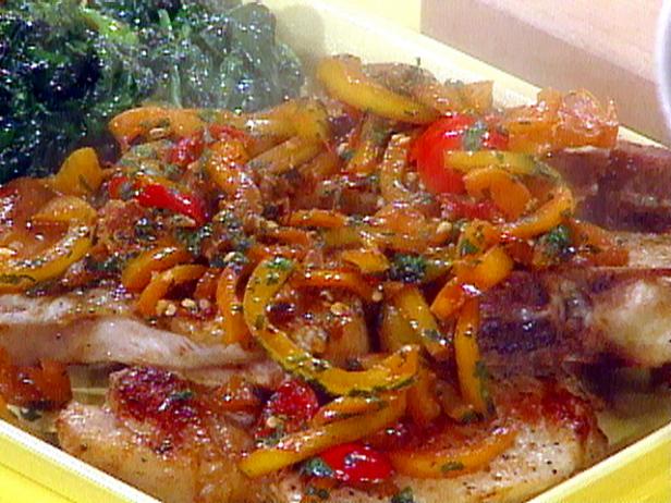 Pork Chops With Sweet And Hot Peppers Recipe Rachael Ray Food Network