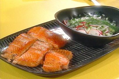 Oven Poached Salmon a la Paige with Dill, Vidalia Onion and Cucumber Relish-image