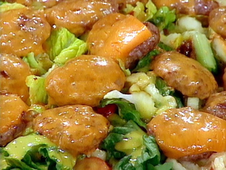 Mini Cheeseburger Salad with Yellow Mustard Vinaigrette Recipe Rachael Ray Food Network