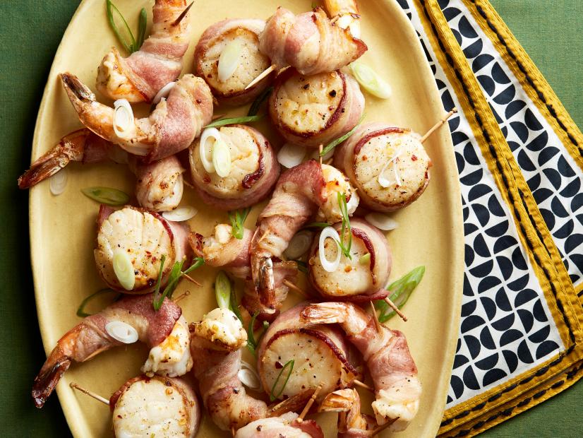 Bacon Wrapped Shrimp and Scallops Recipe | Rachael Ray ...