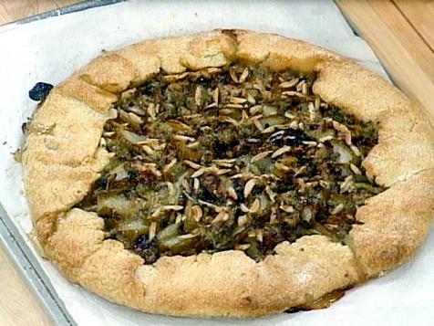 Pear Crostata with Honey, Blue Cheese, and Almonds