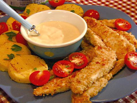 Parmesan-Crusted Chicken with Creamy Honey-Mustard Dip