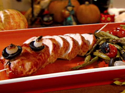 "Eye-studded" Turkey Tenderloin (Pearl Onions and Black Olives)