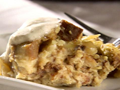 Apple-Cinnamon Bread Pudding with Ginger Ale Sauce
