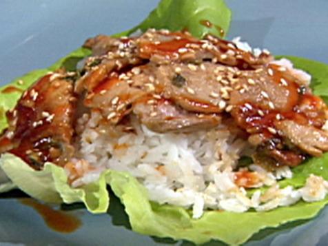 Korean-Style Pork Wraps with Chili Sauce