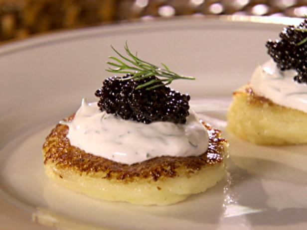 baked potato recipe Food Caviar  Recipe Network  Potato Blini  Lee Sandra with