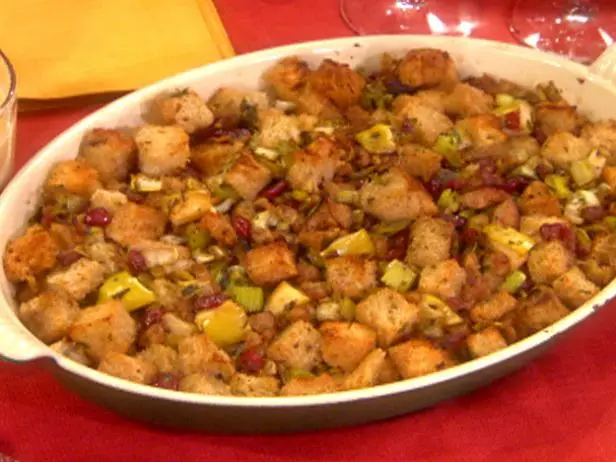 Sausage, Dried Cranberry and Apple Stuffing Recipe | The Hearty Boys | Food Network