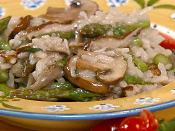 Asparagus-Wild Mushroom Risotto with Parmesan Recipe | Robin Miller | Food Network