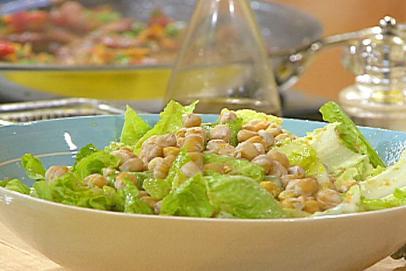 Salad with Toasted Chickpeas and Olive Vinaigrette