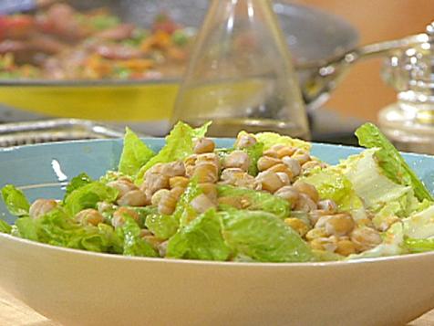 Salad with Toasted Chickpeas and Olive Vinaigrette