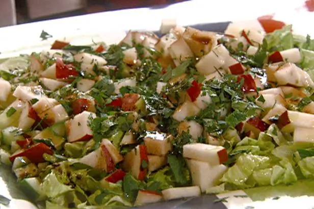 Pear Cucumber Salad with Balsamic and Shaved Romano Cheese Recipe | Robin Miller | Food Network