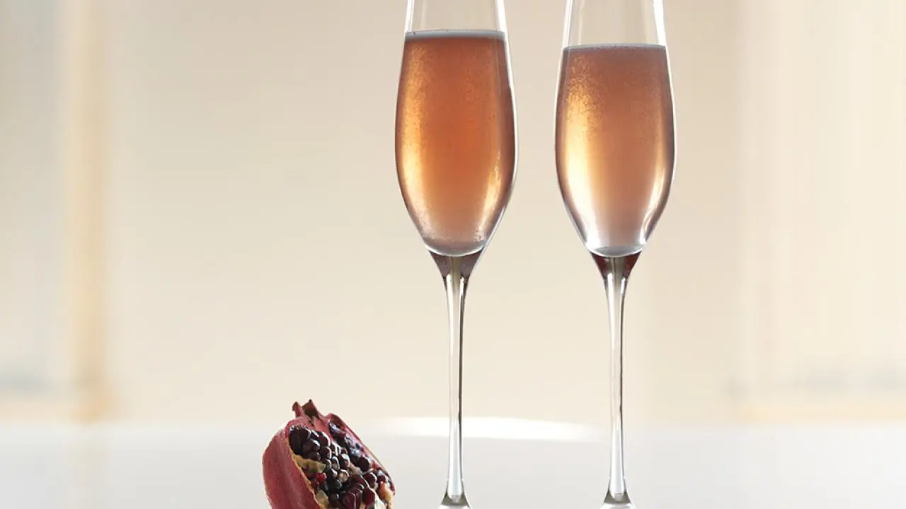 Pomegranate Champagne Cocktail