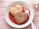 Ellie Krieger's Heart Shaped Pancakes with Strawberry Sauce as seen on Food Netowkr