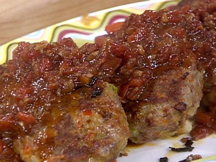 Spicy Sausage Meatloaf Patties with Italian Barbecue Sauce Recipe ...