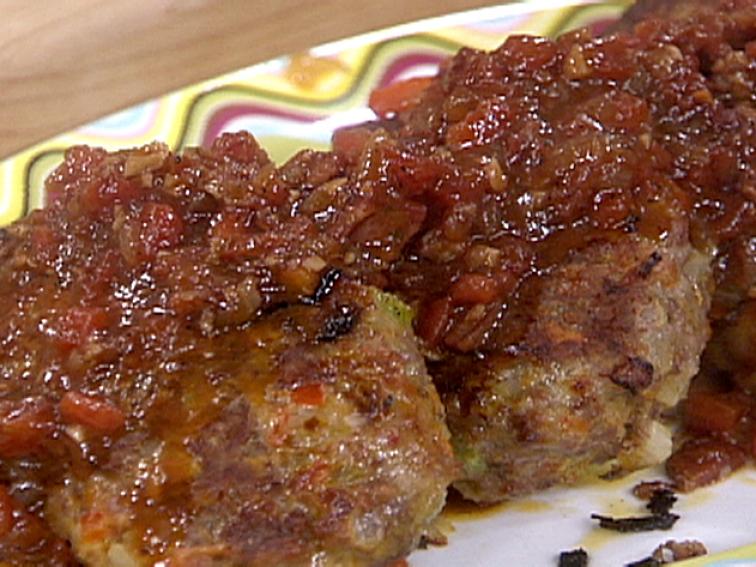 Spicy Sausage Meatloaf Patties with Italian Barbecue Sauce Recipe Rachael Ray Food Network