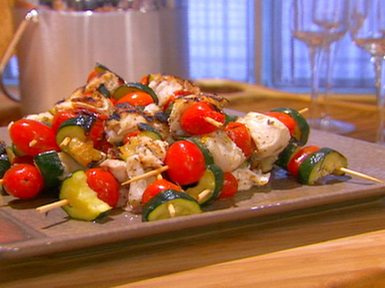 Halibut Kabobs with Zucchini and Grape Tomatoes Recipe Dave Lieberman