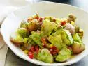 PESTO POTATO SALAD, Ellie Krieger, Healthy Appetite with Ellie Krieger/Cool Food, FoodNetwork, Small Red Potatoes, Yellow Pepper, Red Pepper, Basil Pesto, Pine Nuts, BasilLeaves, Parmesan, Lemon Juice, Olive Oil
