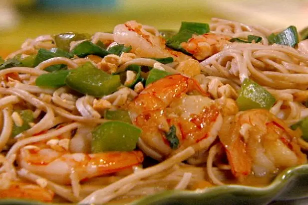 Peanutty Somen Noodles with Shrimp Recipe | Robin Miller | Food Network
