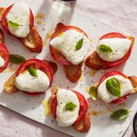Giada De Laurentiis's Baked Caprese Salad, as seen on Food Network, Everyday Italian, season 8