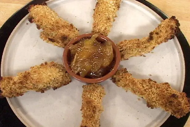 Guiltless Oven-Fried Chicken Fingers Recipe | George Duran | Food Network