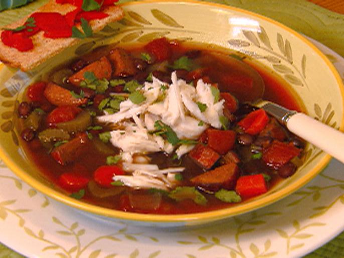 Black Bean Soup with Crab and Andouille Sausage Recipe Robin Miller