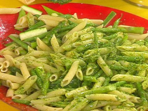 Three Vegetable Penne with Tarragon-Basil Pesto